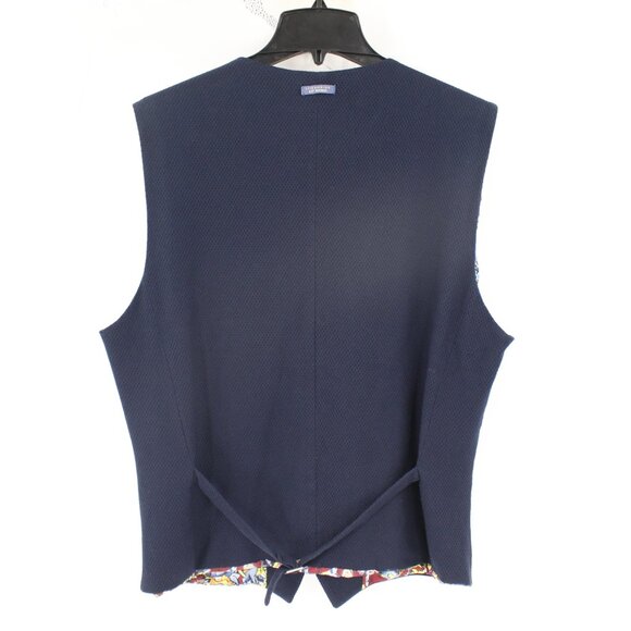 A Fish Named Fred Vest Men's 40 Got Hooked V Neck Button Up Waistcoat gilet blue - Picture 4 of 14
